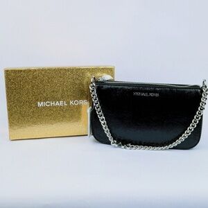 Michael Kors Black Chain Shoulder Bag Pouchette sm Jet set